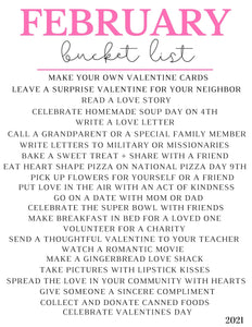Freebie! February Bucket List